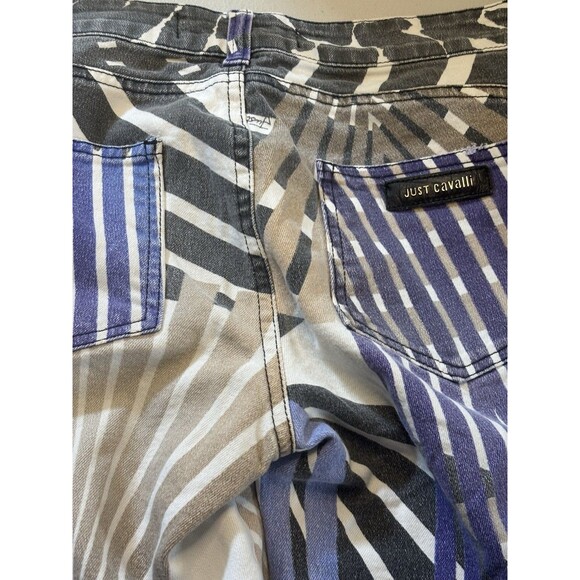 VTG 90s Roberto Cavalli /Ittierre AOP Psychedelic Illusion Stripe Jeans Size 28 - Picture 5 of 16